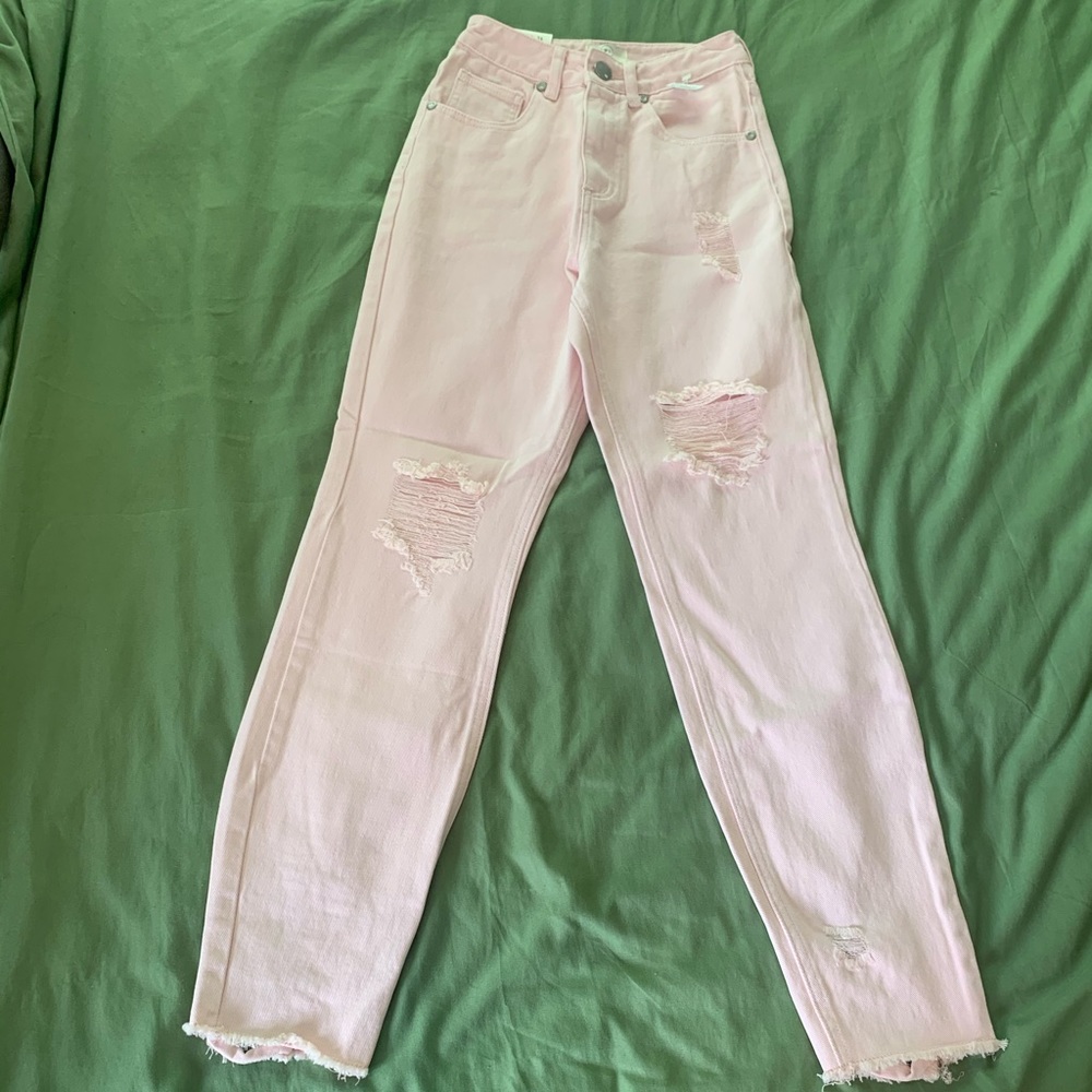 Cotton On high waisted pink skinny jeans